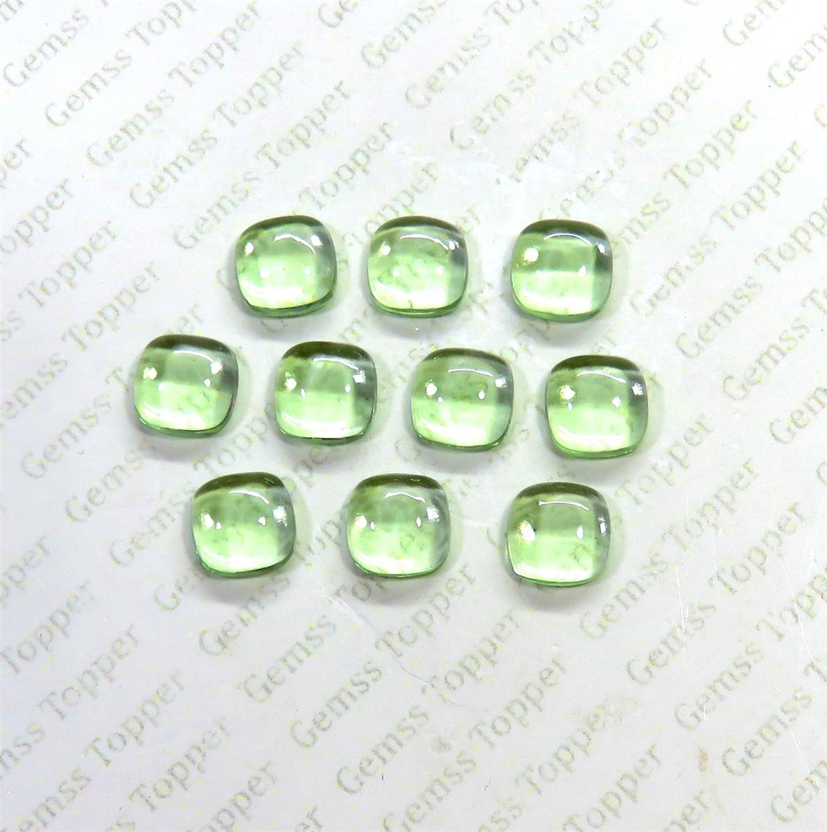 Green Amethyst 10x10 mm Cushion Cabochon
